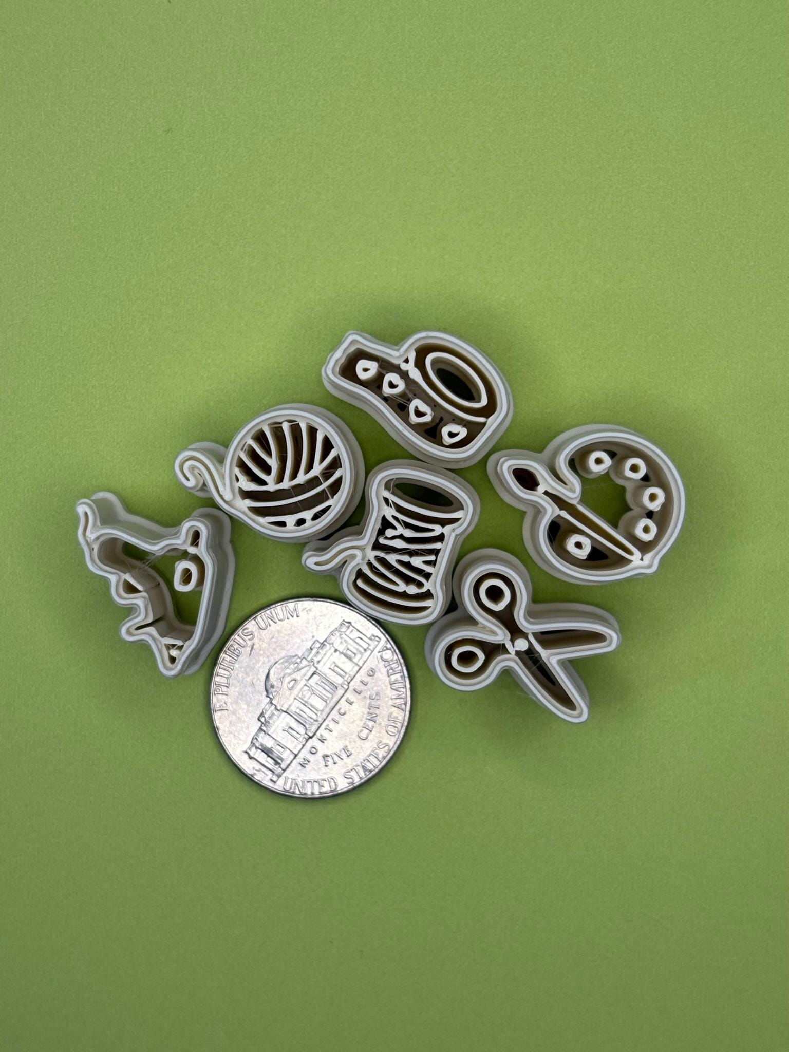 Craft Themed Clay Cutters Mini Polymer Clay Cutters Craft Tools Set 3D Printed Clay Cutters DIY Jewelry Supplies Earring Cutters