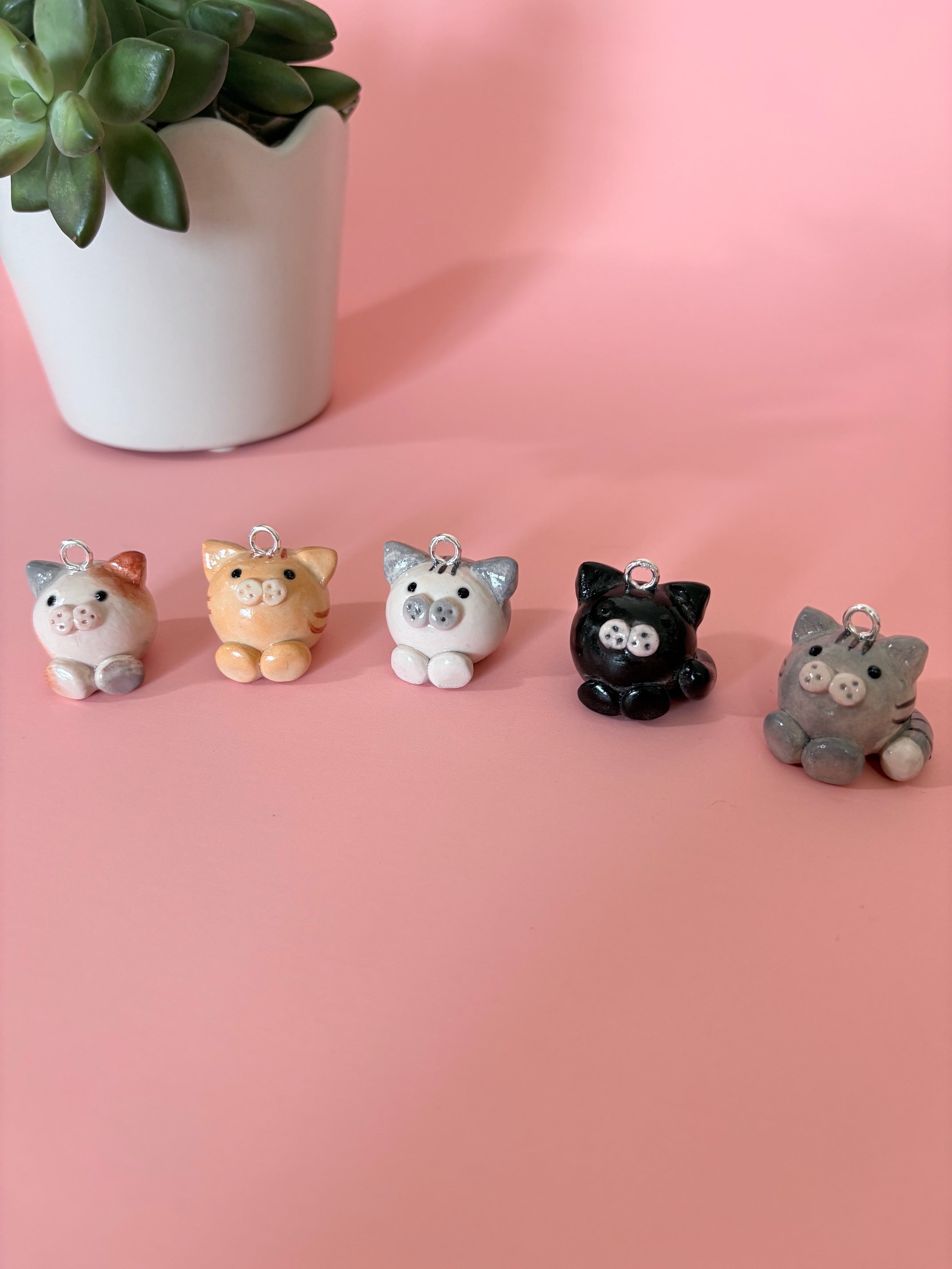 Handmade Clay Cat Charm