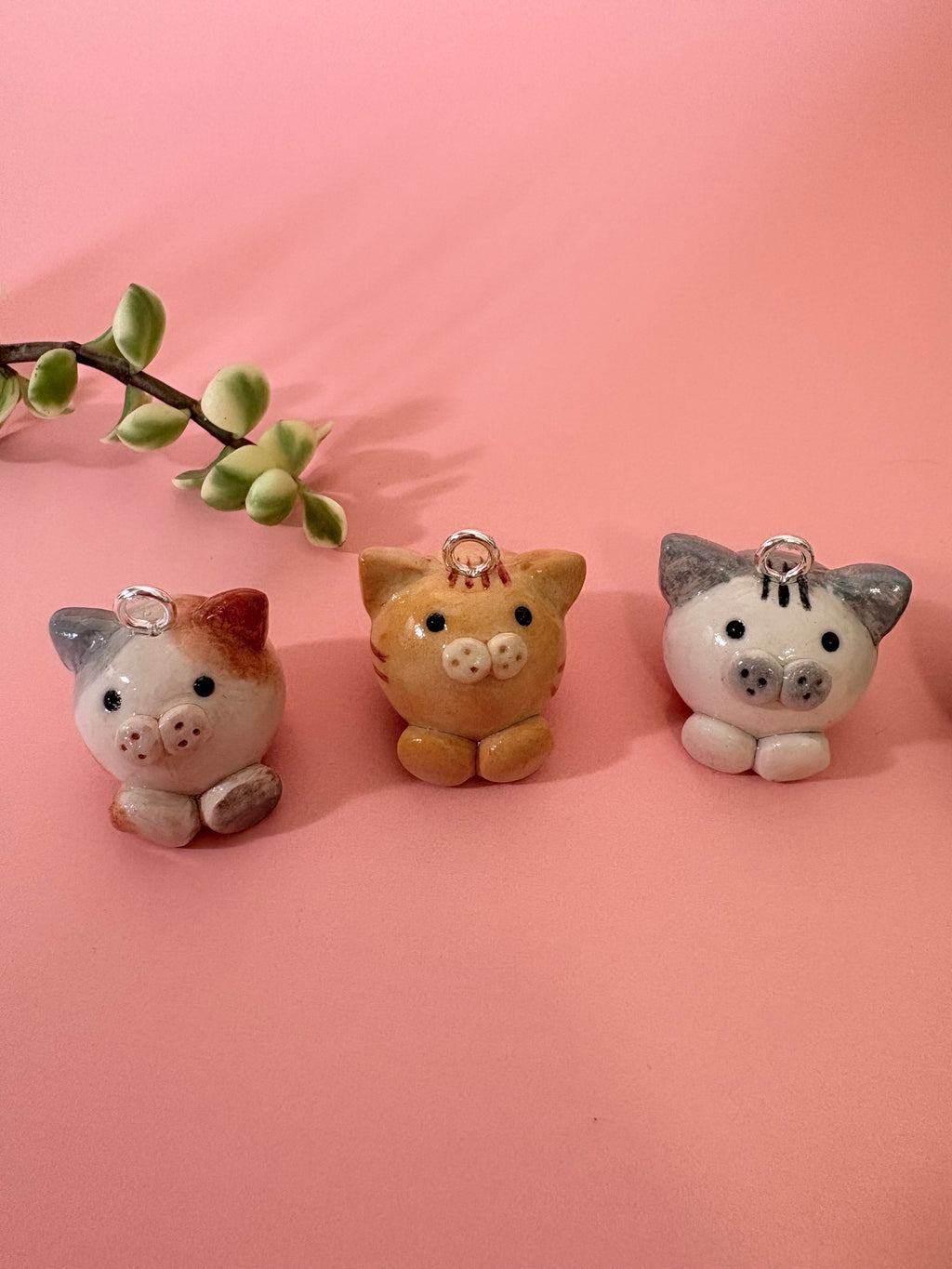 Handmade Clay Cat Charm