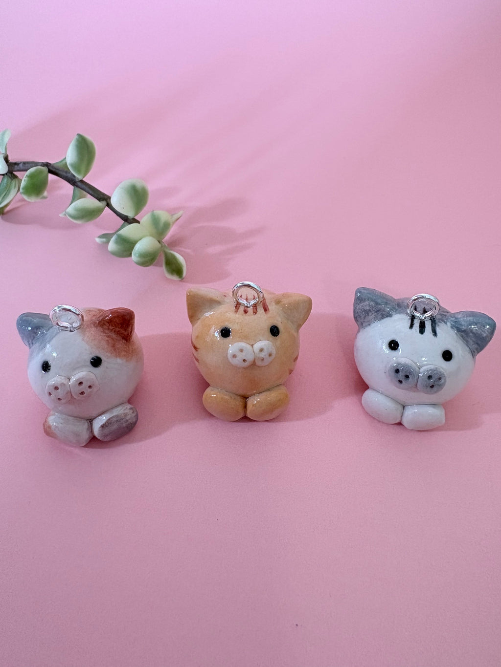 Handmade Clay Cat Charm