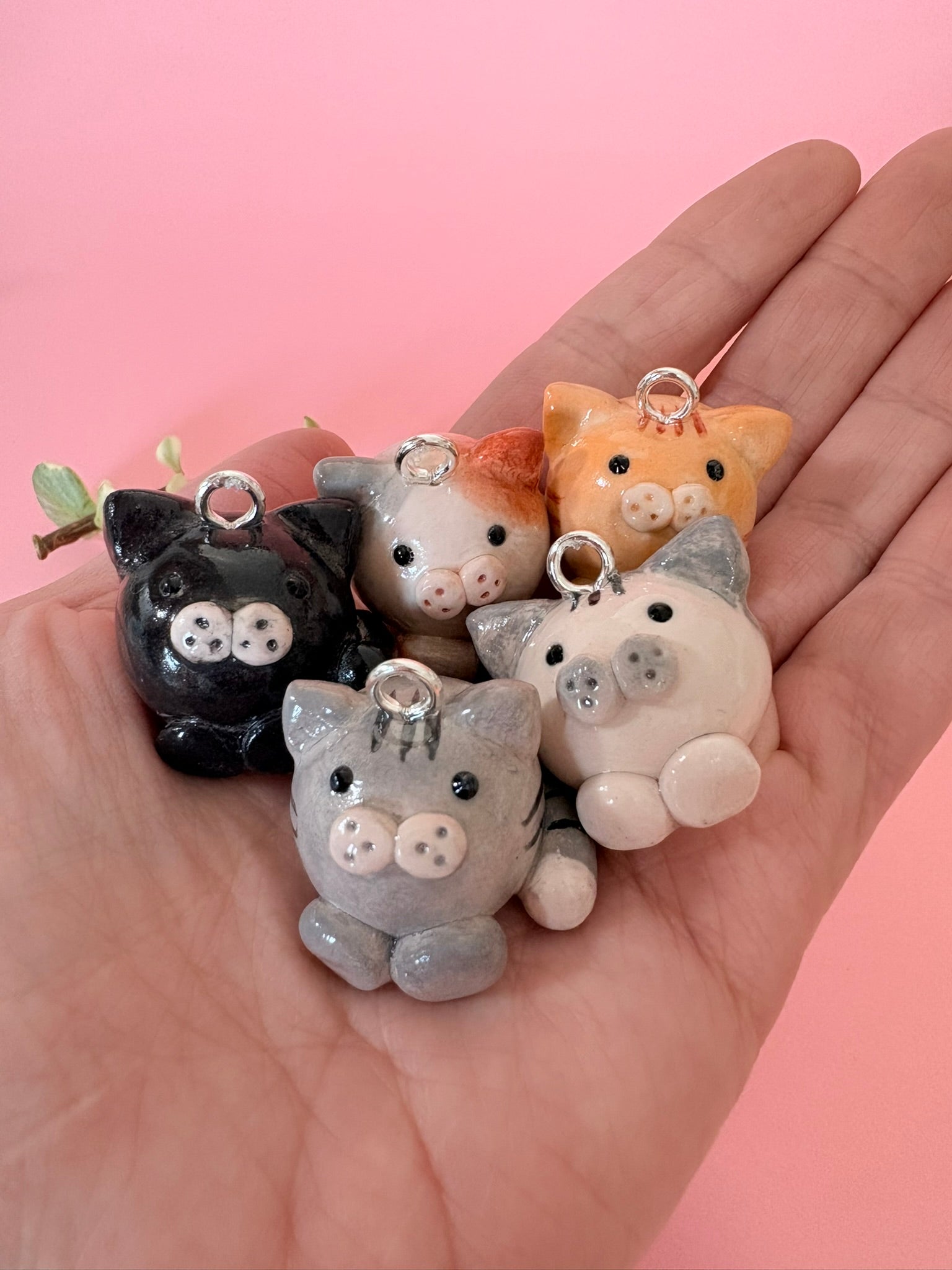 Handmade Clay Cat Charm