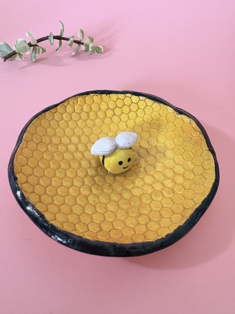 Honeycomb Bee Trinket Dish