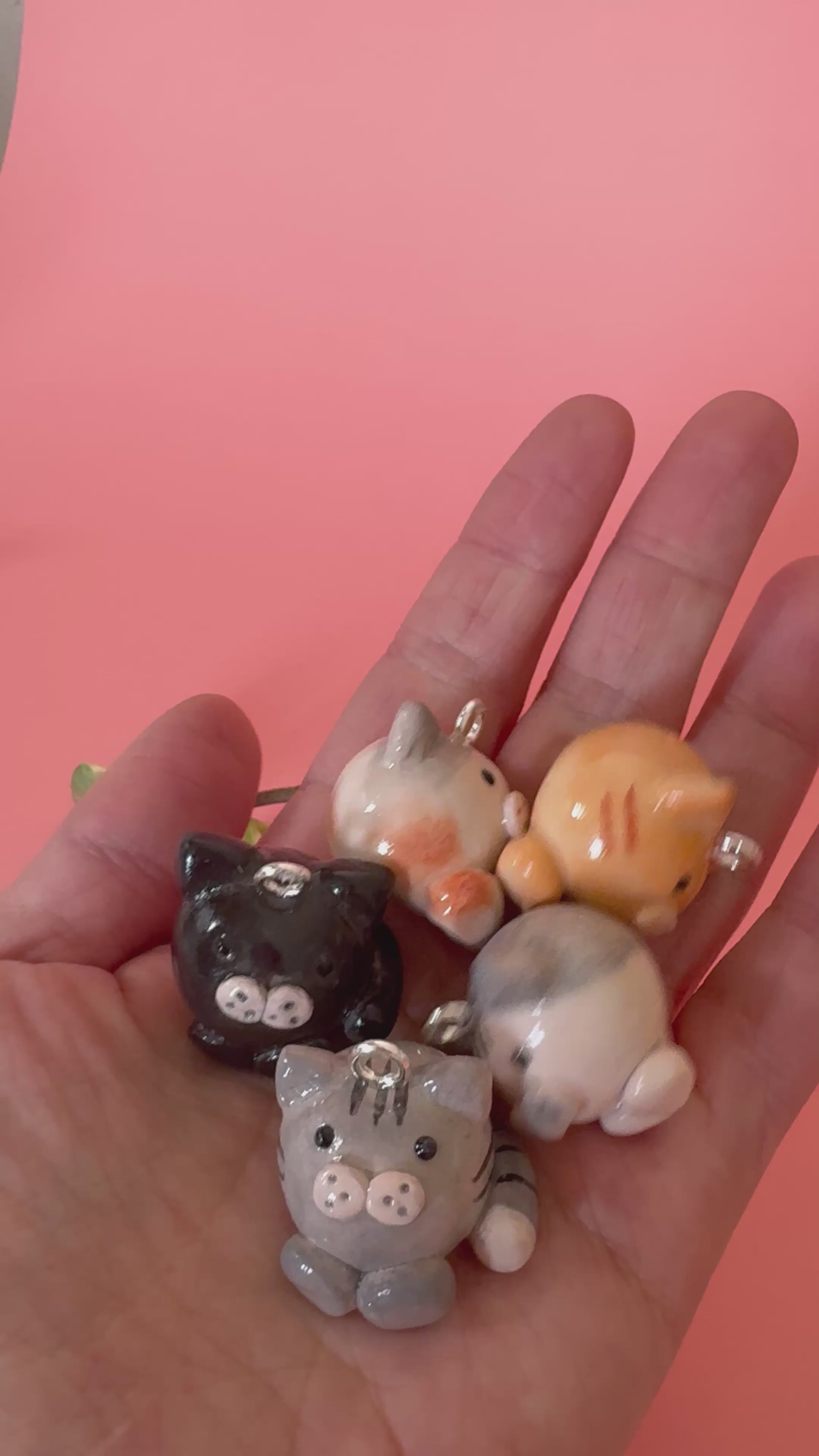 Handmade Clay Cat Charm